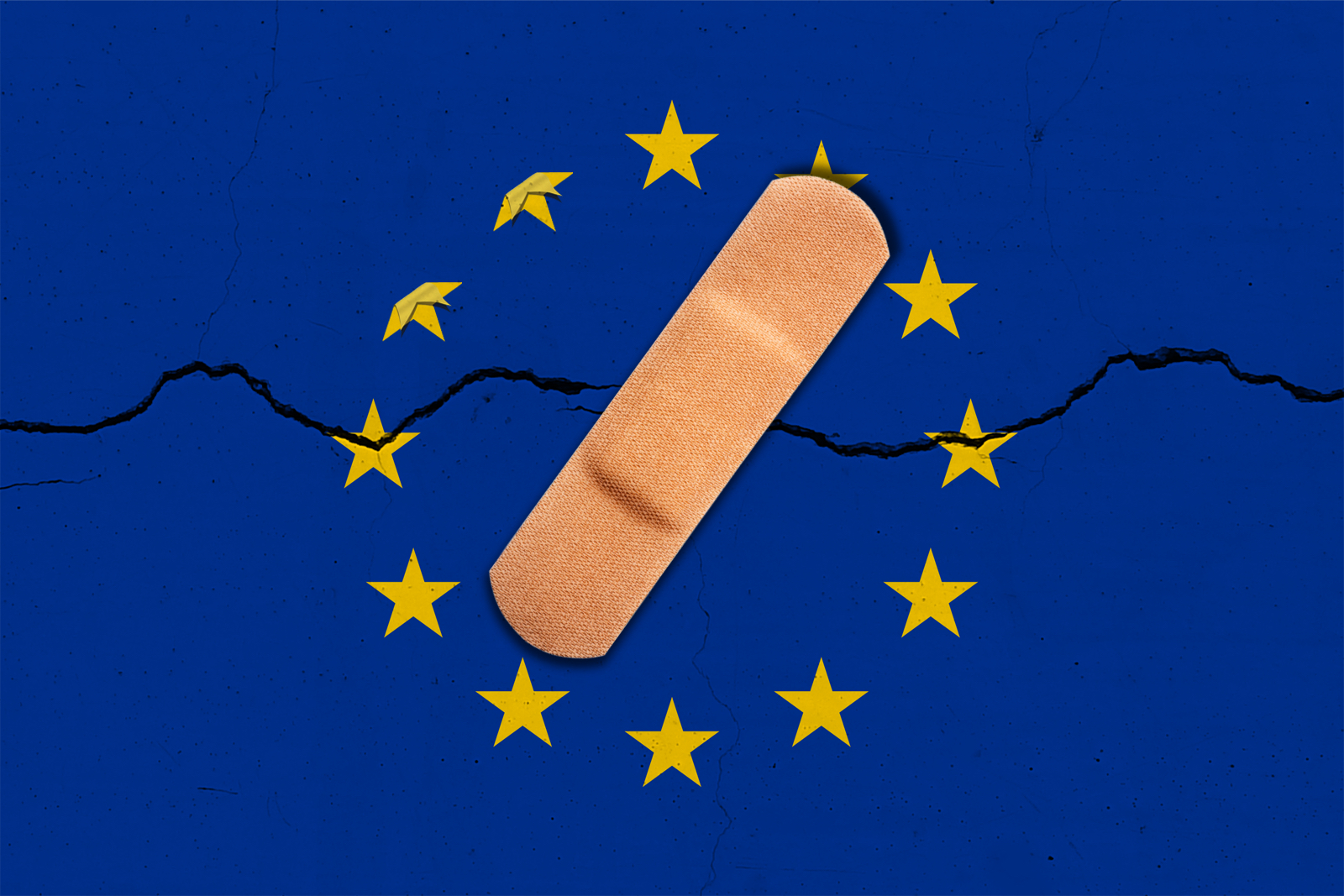 European Union flag broken