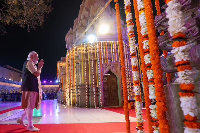 India Prime Minister Narendra Modi inaugurating the Hindu temple in Ayodhya