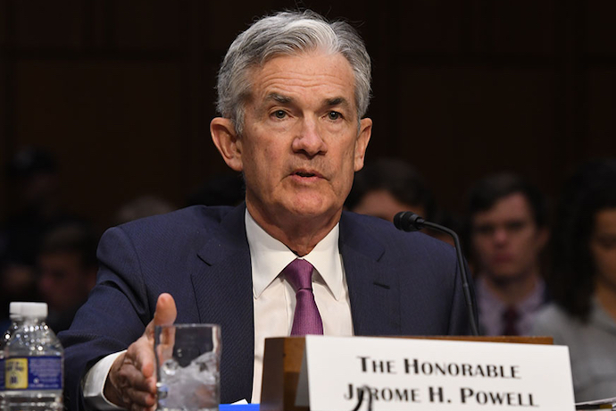 Federal Reserve Chair Jerome Powell testifying on Capitol Hill.