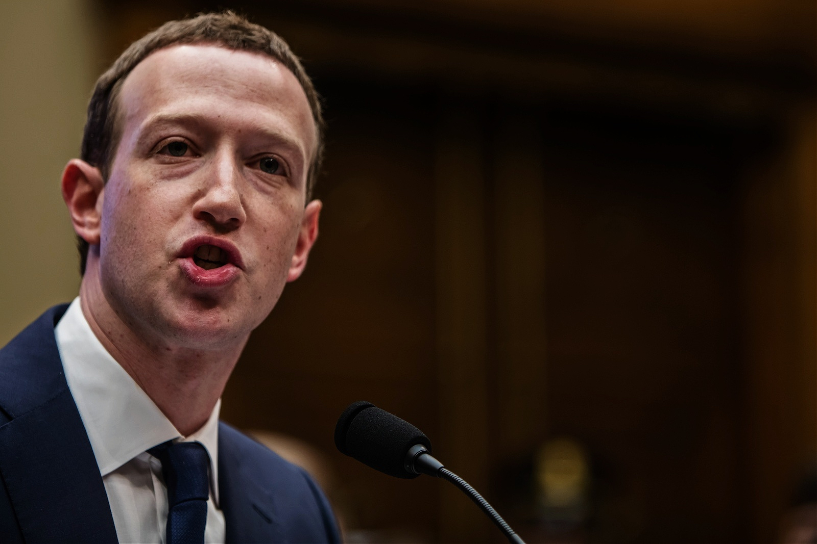 Facebook CEO Mark Zuckerberg testifying in front of Congress