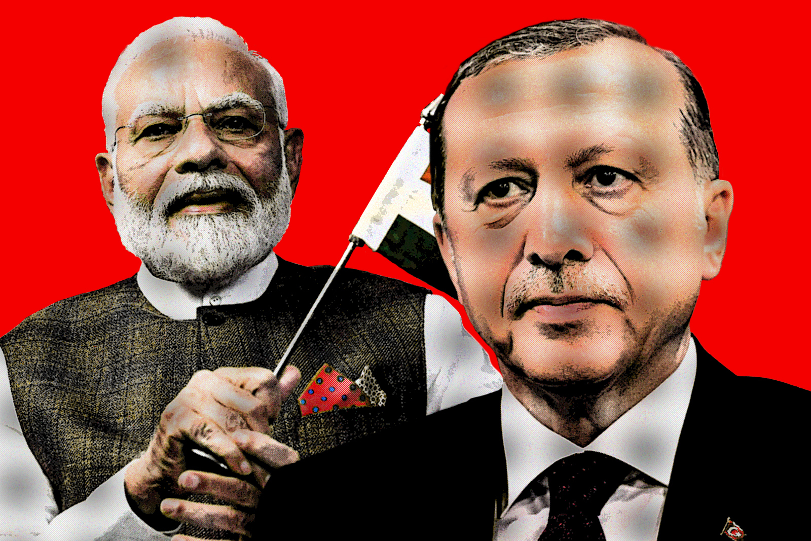 Narendra Modi and Recep Tayyip Erdoğan