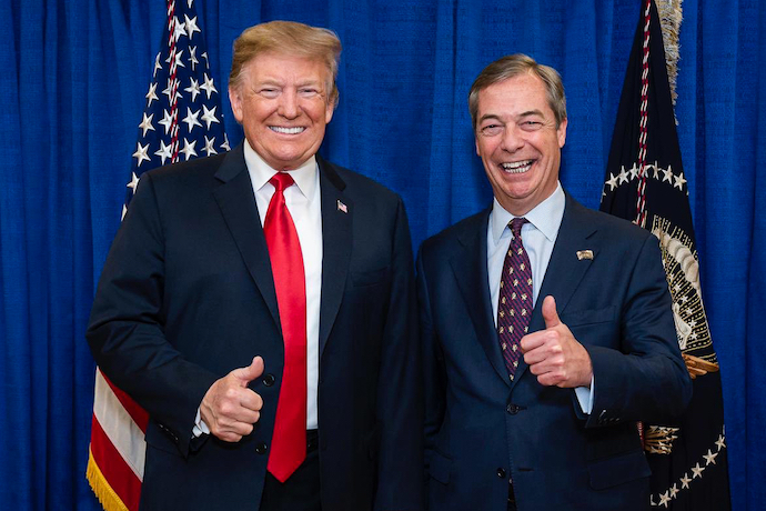 Nigel Farage pictured with his spirit animal, Donald Trump