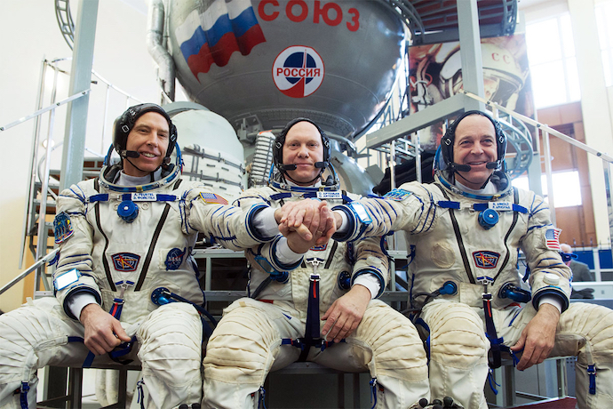 Russian and American astronauts