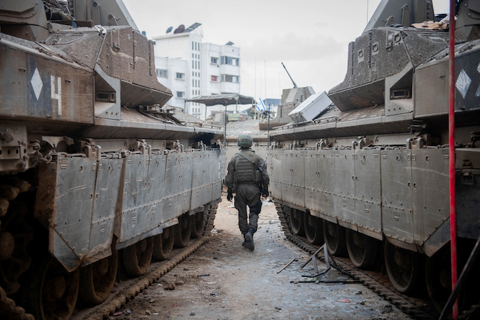 Israeli tanks in the Gaza Strip