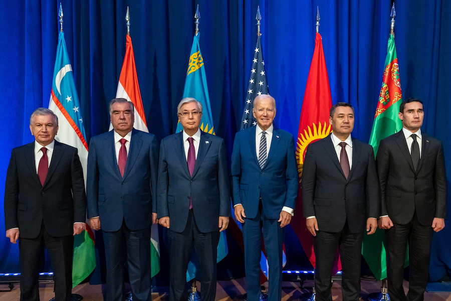 President Biden with Central Asian heads of state