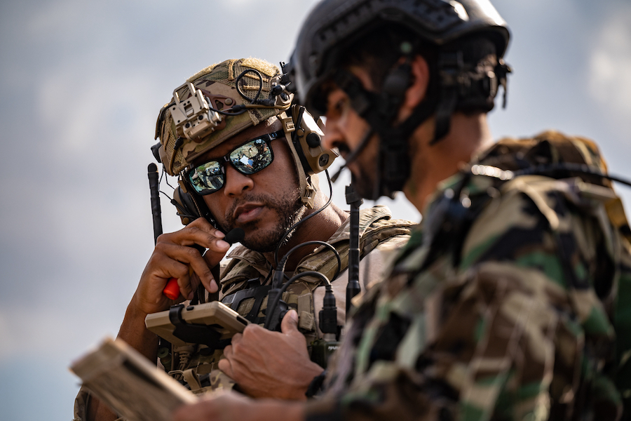 Pakistan and U.S. soldiers during joint training exercises in 2022