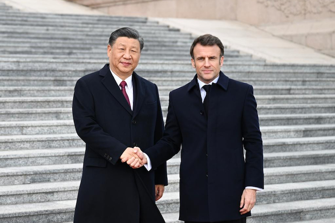 French President Emmanuel Macron during a state visit to Beijing