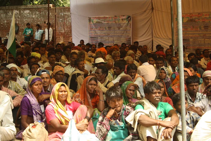 Lower caste Indians in 2013 demanding land rights