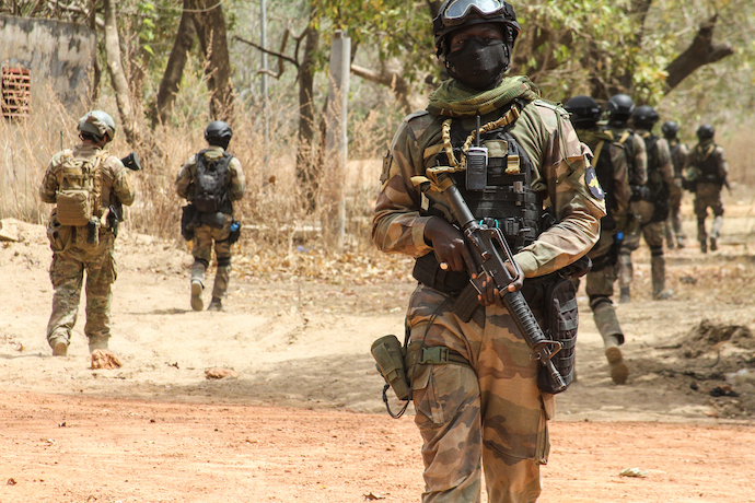 Senegalese military during training in Burkina Faso in 2019