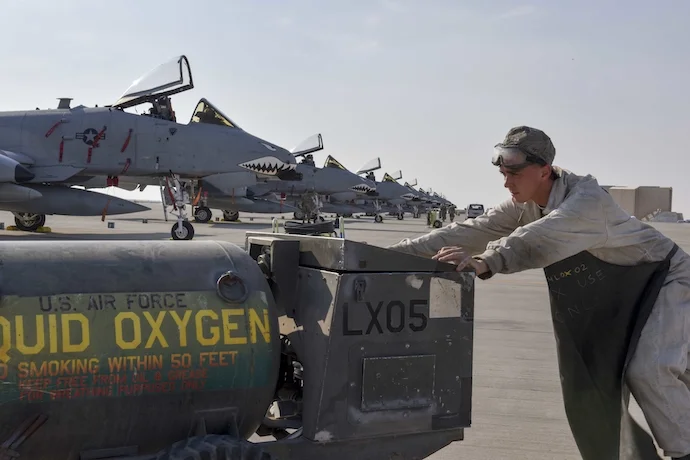 A-10 Warthog's parked at Al Udeid Air Base