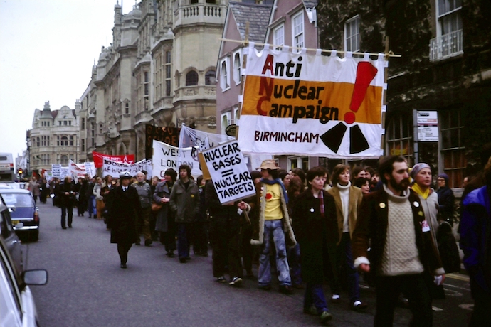 1980s anti-nuclear weapons protest in Oxford, England