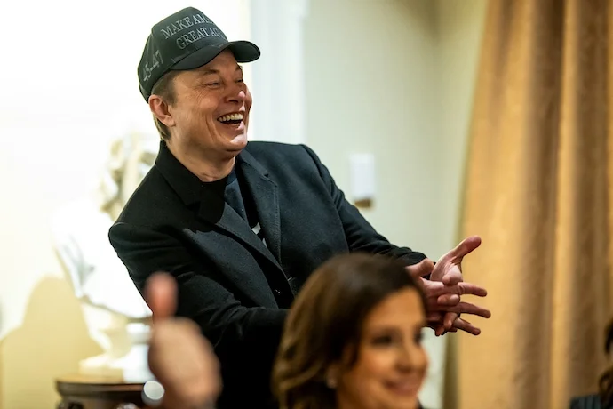 Elon Musk at Donald Trump's first cabinet meeting