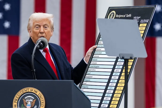 Donald Trump and his infamous tariff sheets