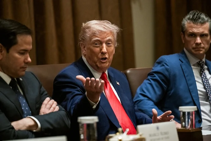 Pete Hegseth during a Cabinet meeting at the House