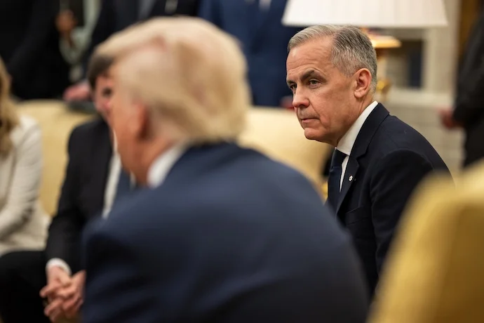 Newly elected Canadian Prime Minister Mark Carney at the White House