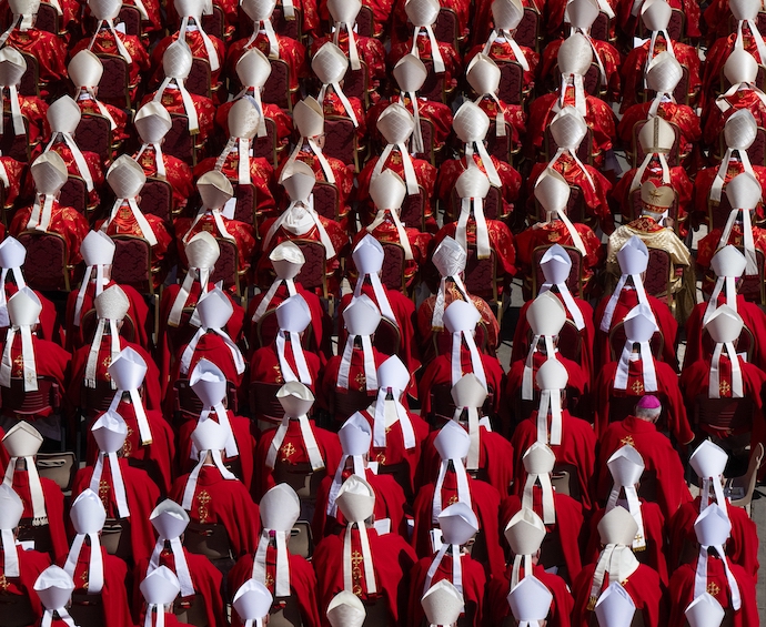 Scene from the funeral for Pope Francis