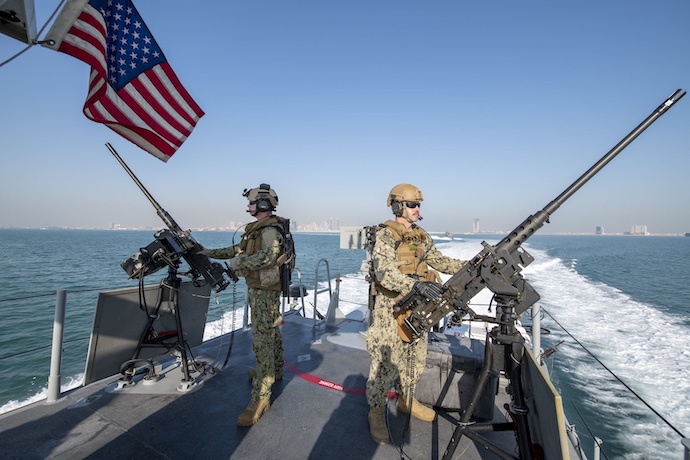 U.S. Navy sailors during exercises in the Arabian Gulf