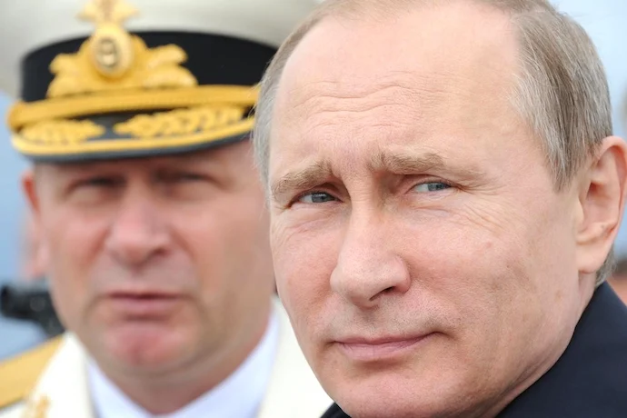 Vladimir Putin attending Navy Day in 2015