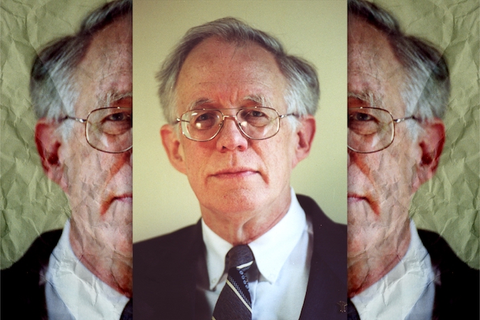 William Luther Pierce author of ‘The Turner Diaries’ pictured in 2001