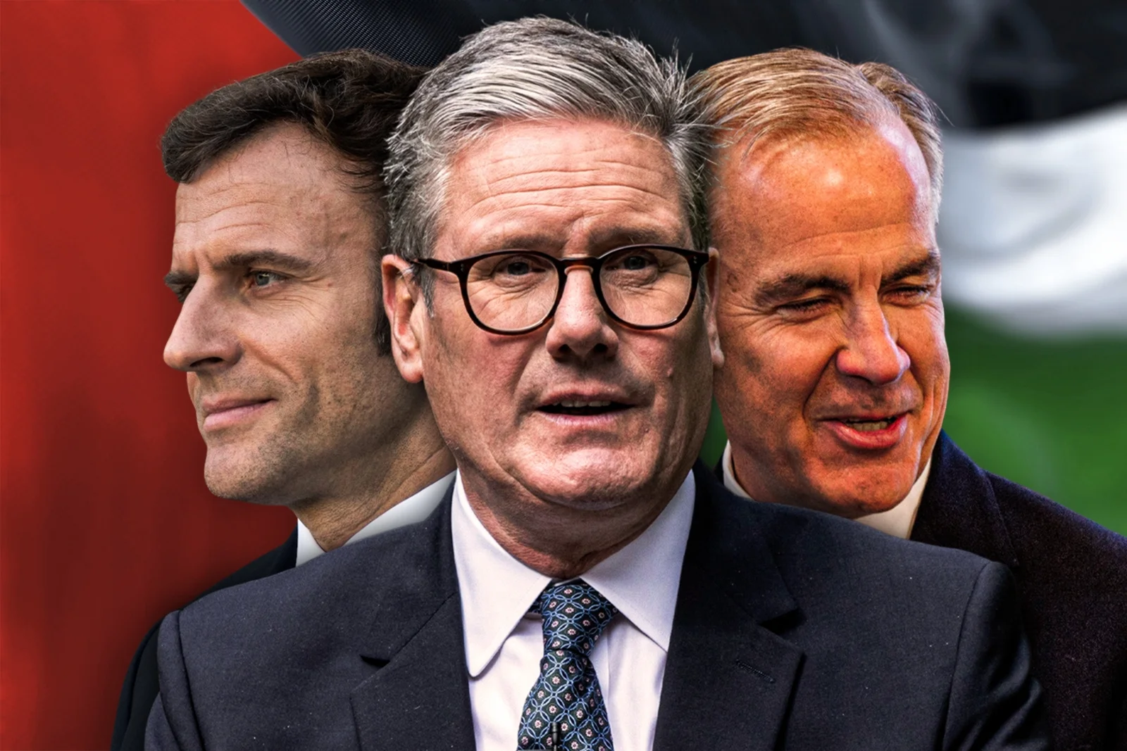 Emmanuel Macron, Keir Starmer and Mark Carney