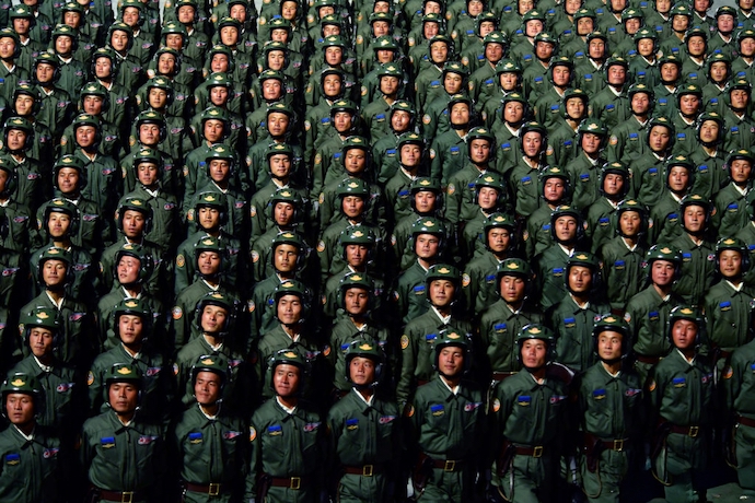 North Korean soldiers during parade in Pyongyang