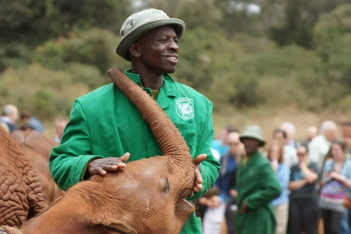 Dame Daphne Sheldrick Elephant Orphanage in Nairobi, Kenya
