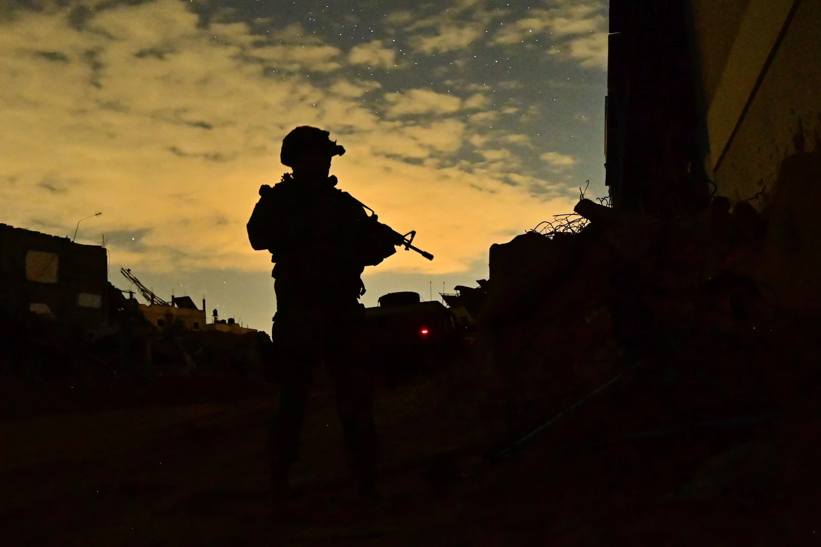 An Israeli soldier in Khan Yunis, Gaza Strip