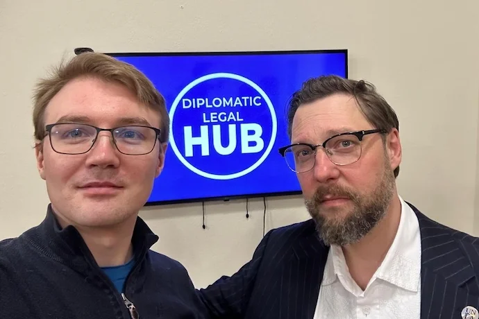 The author with Oleksiy Shevchuk on a visit to Ukraine