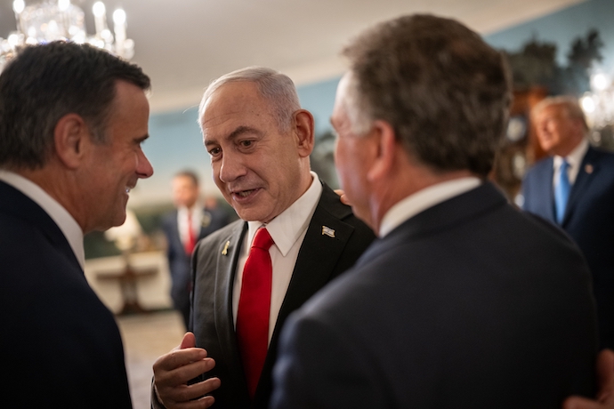 Netanyahu having a laugh with CIA Director John Ratcliffe and Middle East Envoy Steve Witkoff at the White House